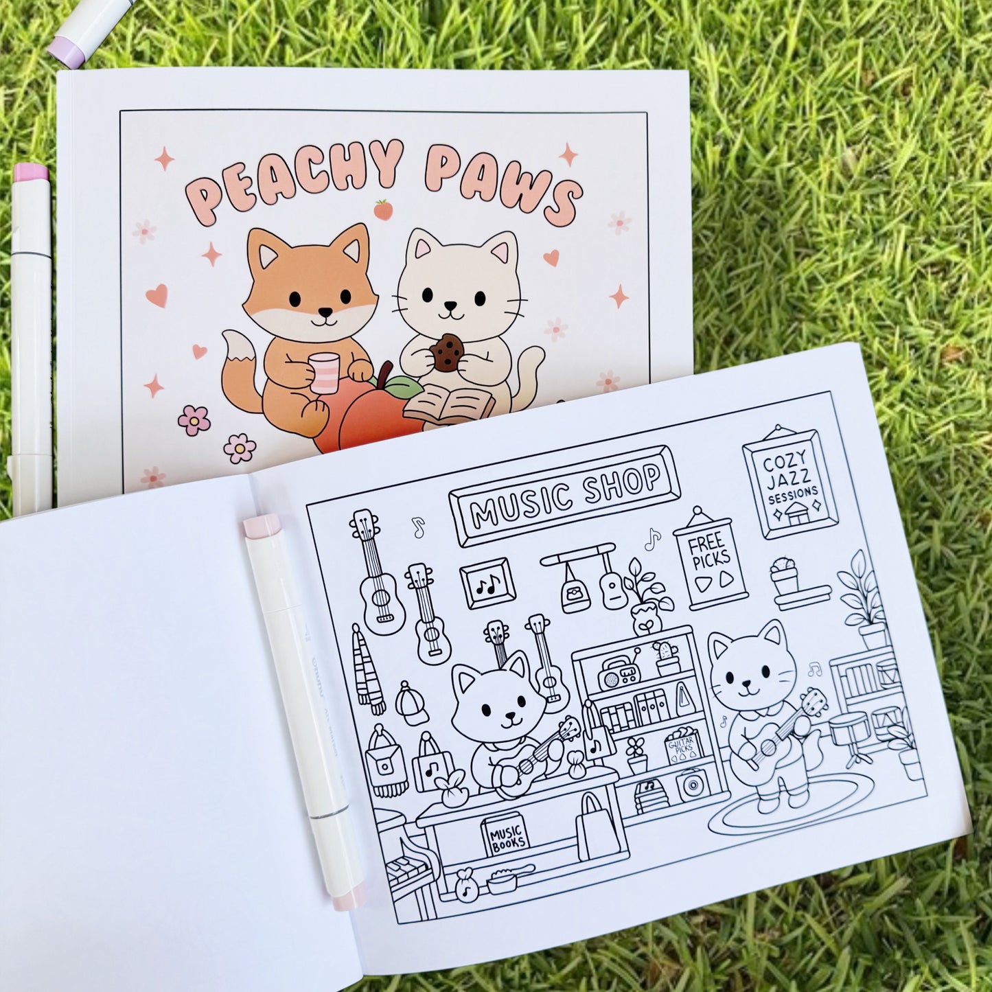 Peachy Paws Coloring Book