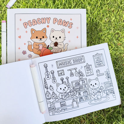 Peachy Paws Coloring Book